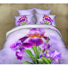 Ensemble de literie 100% coton chinois dans Walmart Vente en gros 3D Purple Floral Design